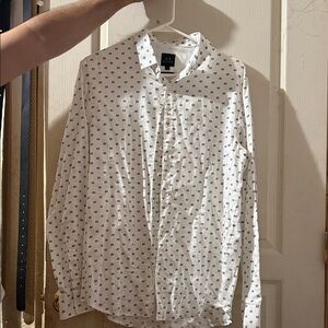 Armani Exchange White Shirt with Black Pattern